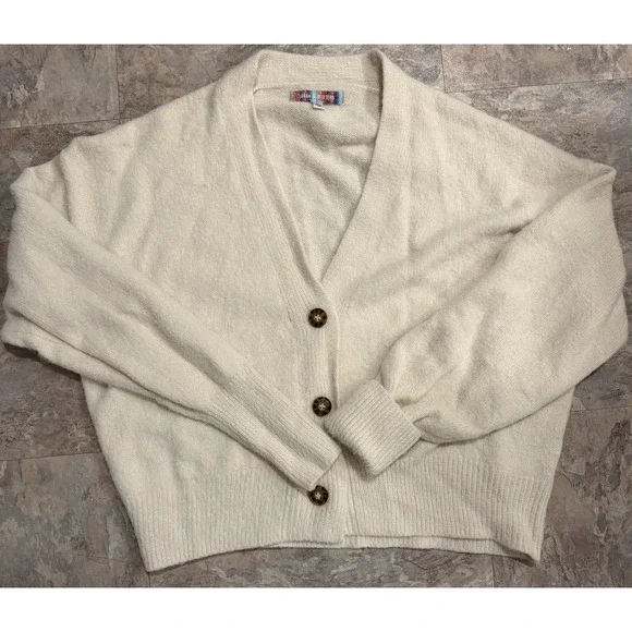 Urban Outfitters Thea Fuzzy Knit Slouchy Cardigan Sweater Women's XS Oversized - Picture 2 of 10